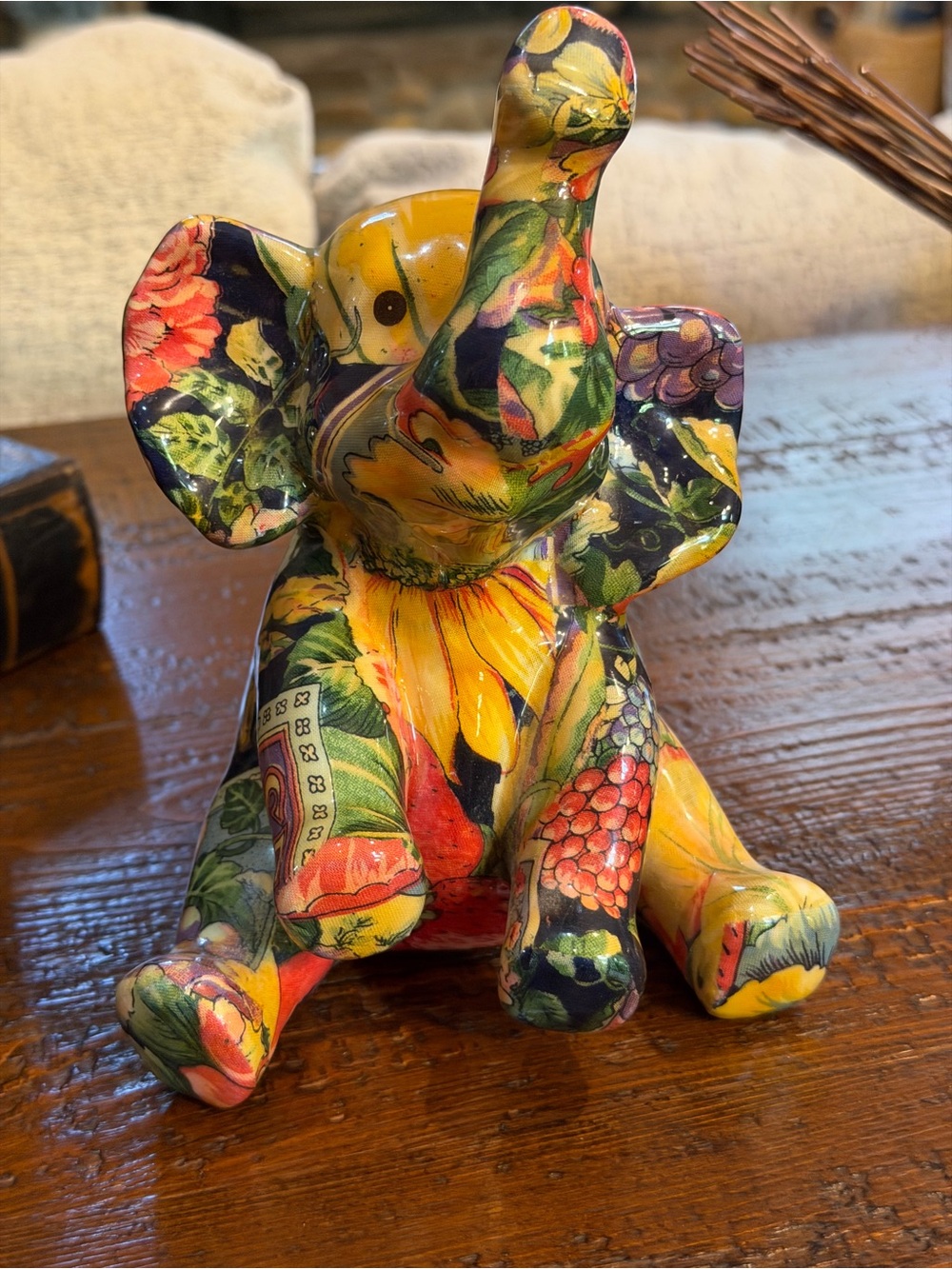 Decorative Floral Elephant Figurine